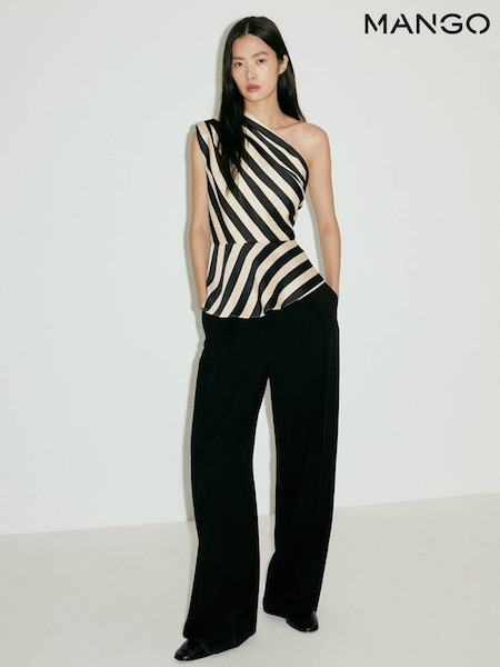 Cream - Mango One Shoulder Stripe Top