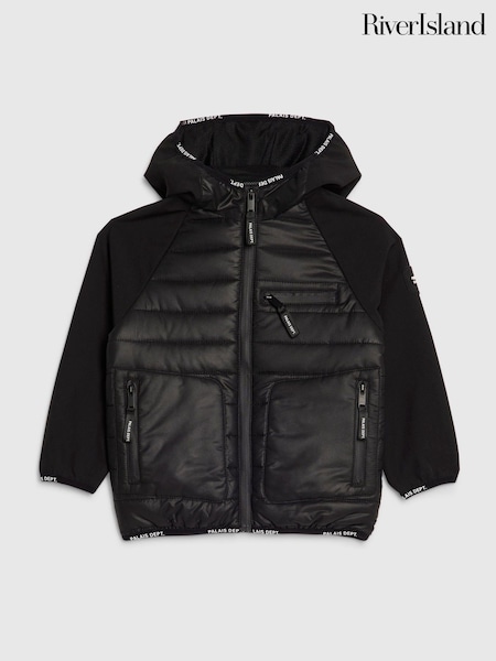 Black - River Island Back To School Lightweight Hooded Jacket