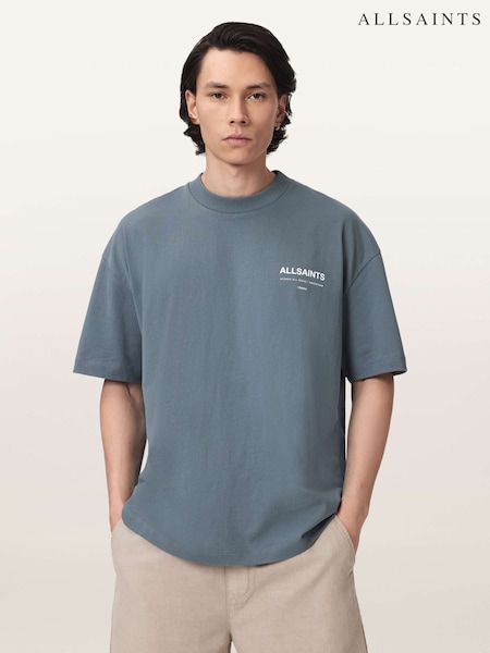 Blue - Regular Allsaints Backstage Short Sleeve Crew Neck T-shirt