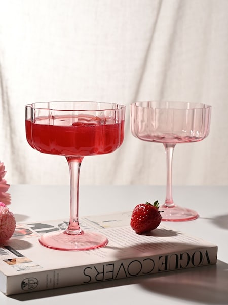 Widdop Set Of 2 Scalloped Martini Glass