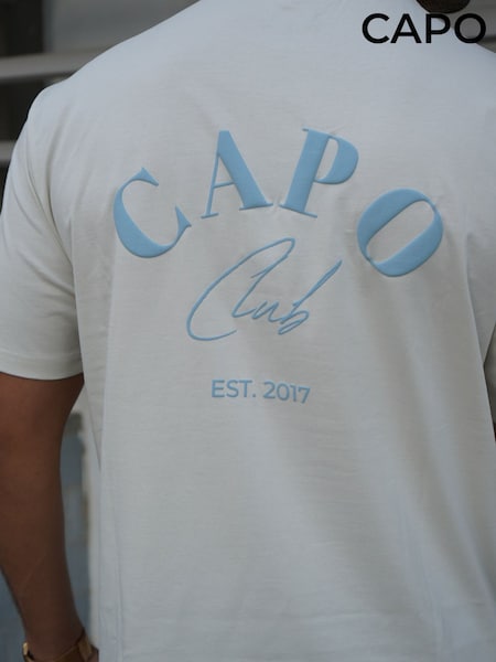 Cream - Regular Capo Beach Club Back Graphic T-shirt