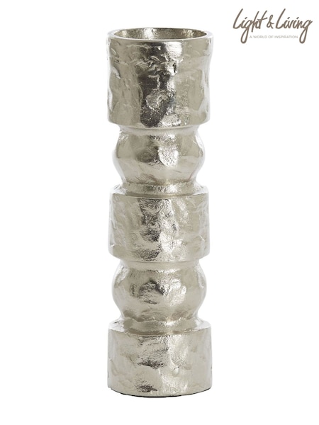 Light & Living ø9x31 Cm Akta Raw Nickel Candle Holder