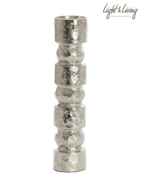 Light & Living ø9x41 Cm Akta Raw Nickel Candle Holder
