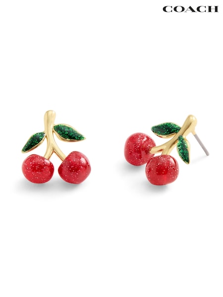 Gold Tone - Coach Cherry Cluster Stud Earrings