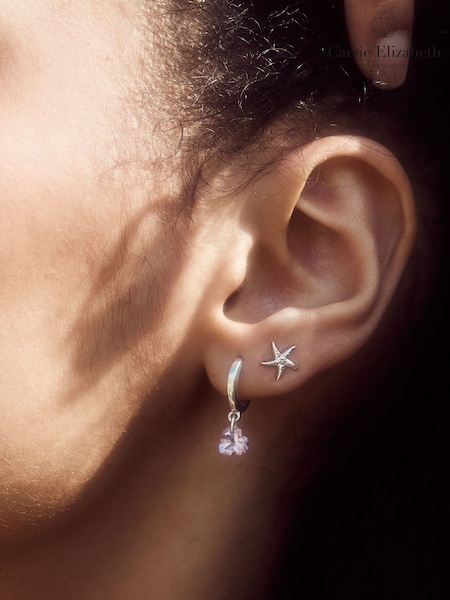 Silver Tone - Carrie Elizabeth Mini Starfish Stud Earrings