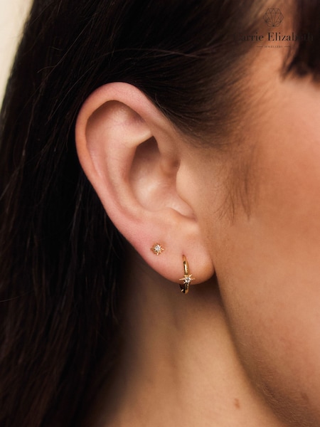 Gold Tone - Carrie Elizabeth Celestia Star Huggie Hoops