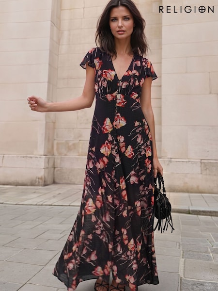 slim fit dresses new look New Look lace long sleeve midi dress in black