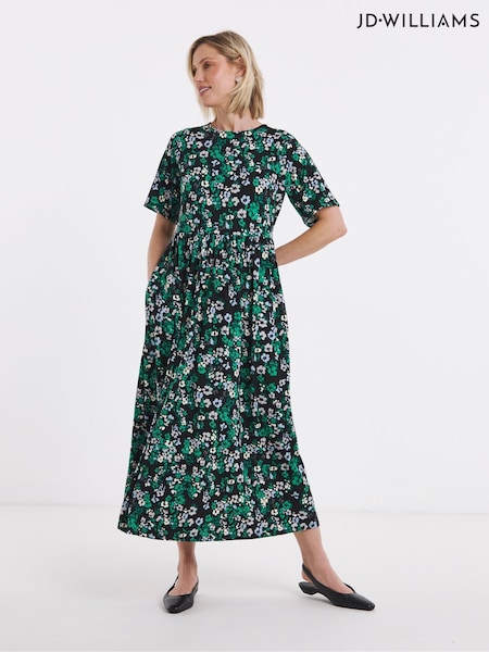 Black /Green - Jd Williams Soft Touch Smock Dress