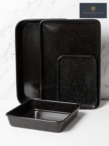 Masterclass Set Of 4 Vitreous Enamel Non-stick Cookware Set