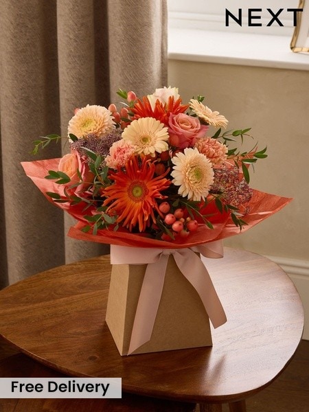 Autumn Rose And Gerbera Flower Gift Bag
