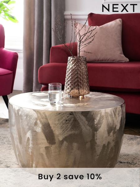 Silver Loxley Metal Coffee Table (M01043) | £250