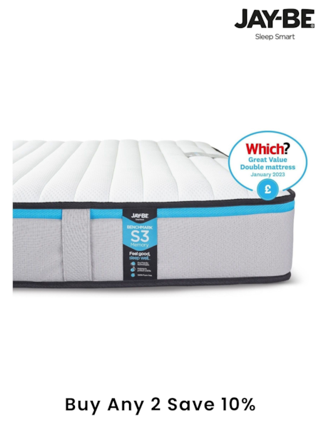 Jay-Be Benchmark Blue S3 Memory Friendly Mattress (M01278) | £190 - £280