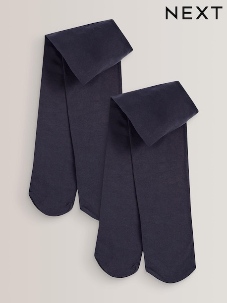 Navy Blue Regular Length 2 Pack 80 Denier School Tights (M01592) | £7.50 - £10.50
