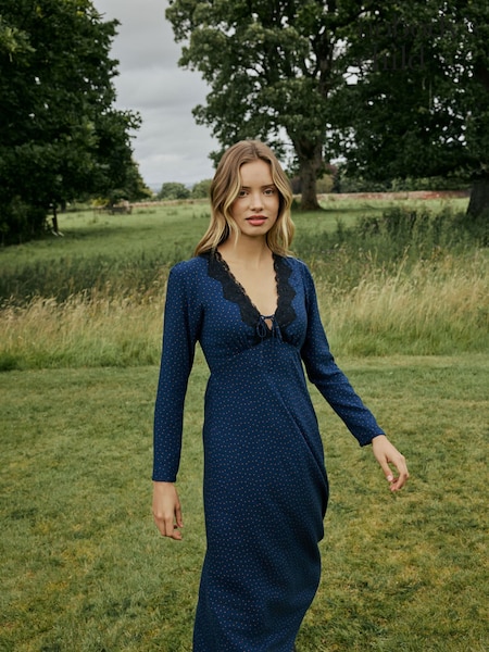 Blue - Nobodys Child Long Sleeve Aida Midi Dress