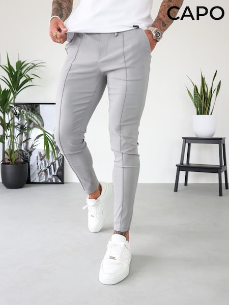 Grey - Regular Capo Smart Trousers