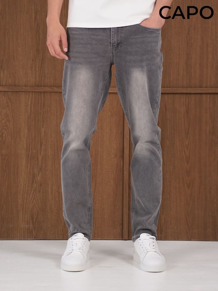 Grey - Regular Capo Capo Slim Fit Denim Jeans