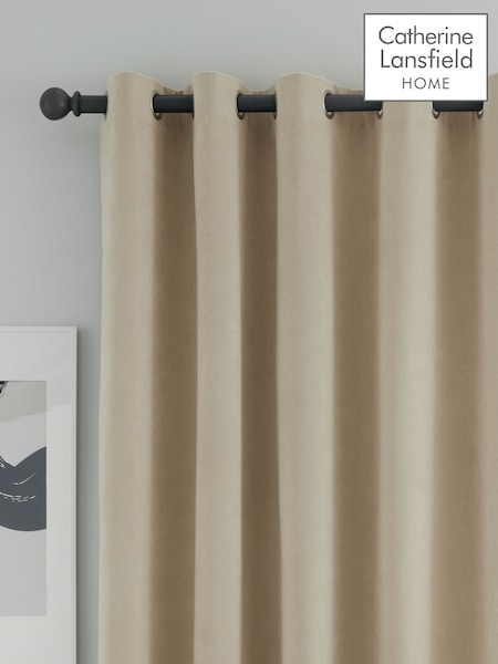 Catherine Lansfield Natural Wilson Thermal Fleece Lined Door Curtain Panel (M03978) | £28 - £38
