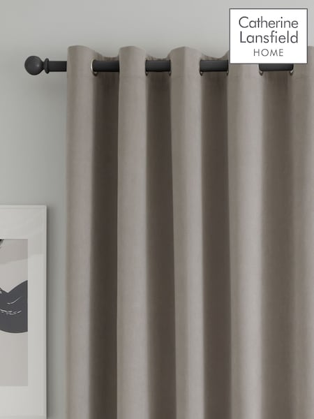 Catherine Lansfield Grey Wilson Thermal Fleece Lined Door Curtain Panel (M04114) | £28 - £38