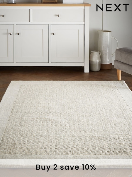 Light Natural Florence Border Rug (M04614) | £80 - £280