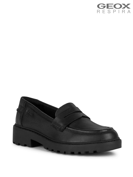Black Patent - Geox J Casey Leather Loafers