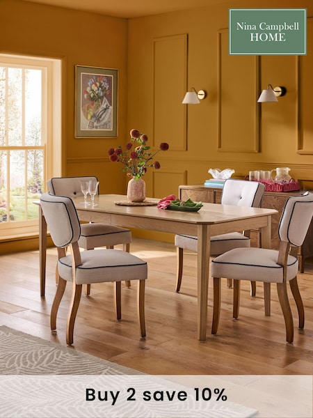 Nina Campbell Light Oak Tedworth 6 to 8 Seater Extending Dining Table (M07487) | £799