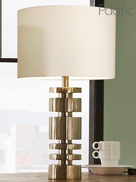 Pacific Gold Gold Stacked Cylinder Table Lamp (M08066) | £175