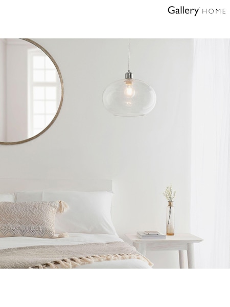 Gallery Home Clear Damlon Glass Ceiling Light Pendant (M08082) | £47