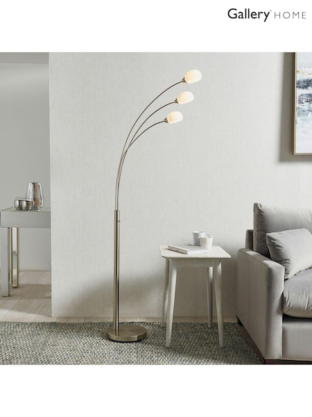 Gallery Home Silver James 3 Bulb Floor Lamp (M08145) | £129