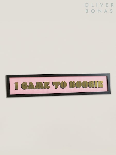 Oliver Bonas Pink/Gold I Came to Boogie Wall Art (M08227) | £90