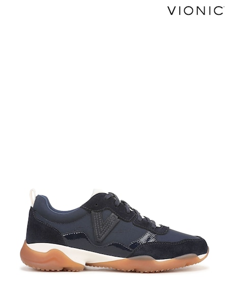 Blue - Vionic Walk Slim Glide Wide Fit Arch Support Trainers