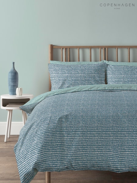 Copenhagen Home Blue Arri Duvet Cover and Pillowcase Set (M10126) | £15 - £25