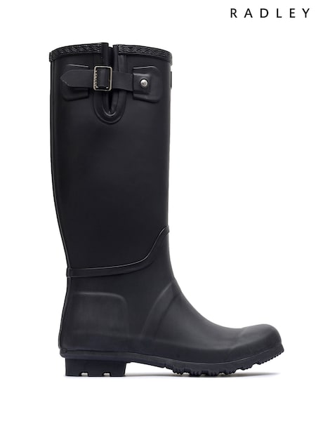 Radley Long Alba Hi Matte Black Wellies (M12037) | £80
