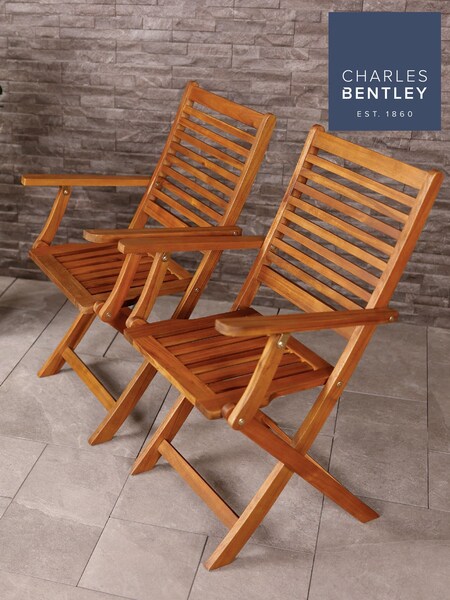 Charles Bentley Natural Garden Wooden Directors Chairs (M12752) | £110