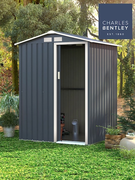 Charles Bentley Grey Garden Metal Storage 4.9ft x 4.3ft Shed (M14081) | £265