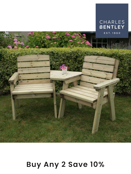 Charles Bentley Wood Garden Wooden Companion Seat (M14644) | £425