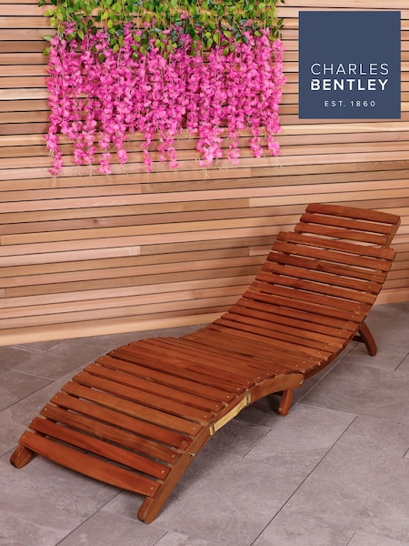 Charles Bentley Wood Garden Acacia Wooden Foldable Sun Lounger (M14647) | £175