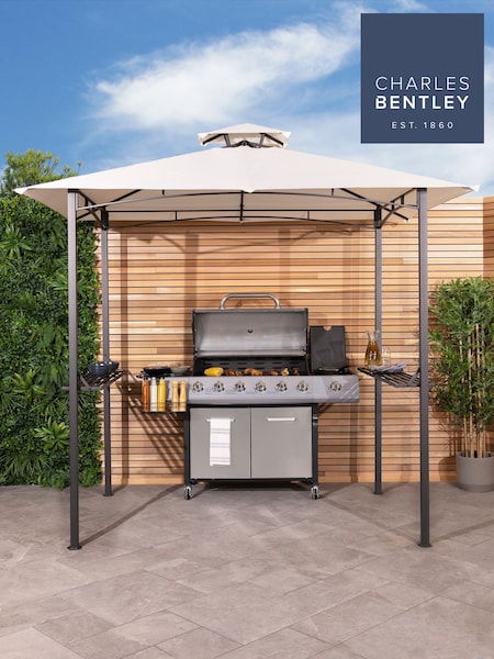Charles Bentley Beige Garden 8 x 5 Ft Steel Gazebo (M14665) | £120