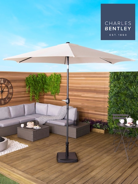 Charles Bentley Cream Metal Garden Parasol (M14676) | £50
