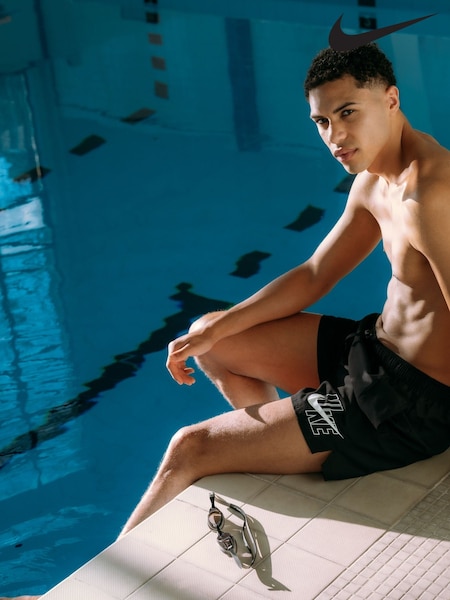 Nike Black Logo Lap 5 Inch Volley Swim Shorts (M16951) | £28