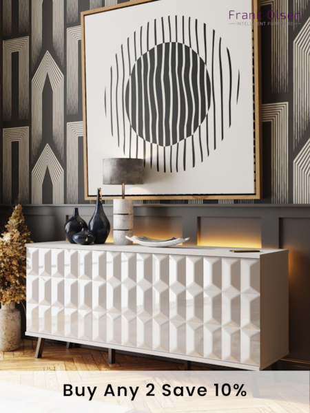 Frank Olsen White Elevate Smart LED Sideboard (M17119) | £450