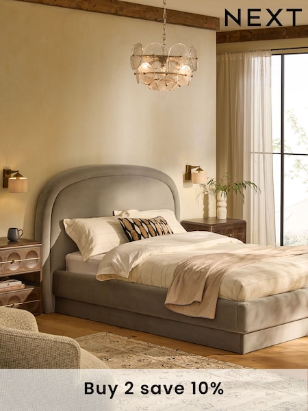 Soft Velvet Mink Brown Arlo Upholstered Ottoman Storage Bed Frame (M17523) | £815 - £1,015