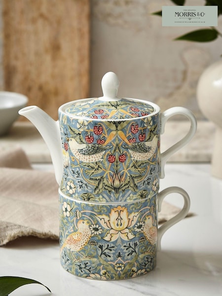 Morris & Co. Blue Strawberry Thief Tea For One (M19435) | £44