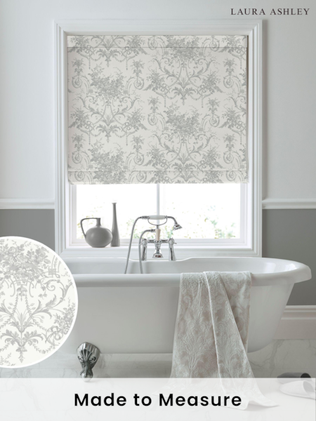 Laura Ashley Steel 100% Cotton Tuileries Made To Measure Roman Blinds (M1Z290) | £79