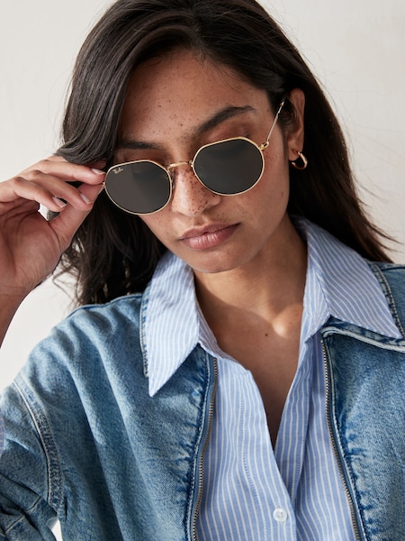 Ray-Ban Gold With Green Lens Jack Sunglasses (M20101) | £155