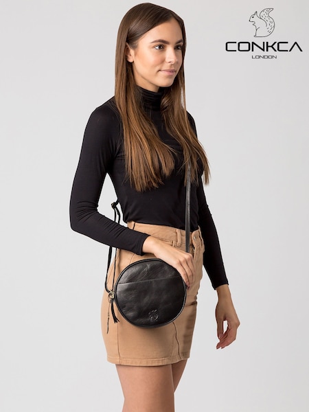 Conkca Plum Leather Cross-Body Bag (M21104) | £49