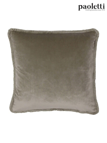 Riva Paoletti Taupe Brown Freya Velvet Polyester Filled Cushion (M21434) | £17