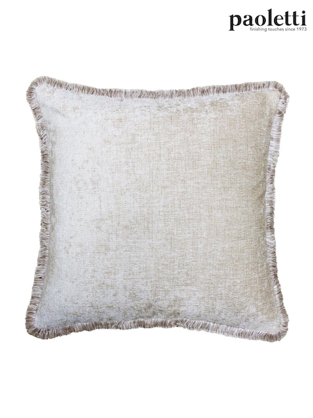 Riva Paoletti Natural Beige Astbury Chenille Polyester Filled Cushion (M21508) | £17
