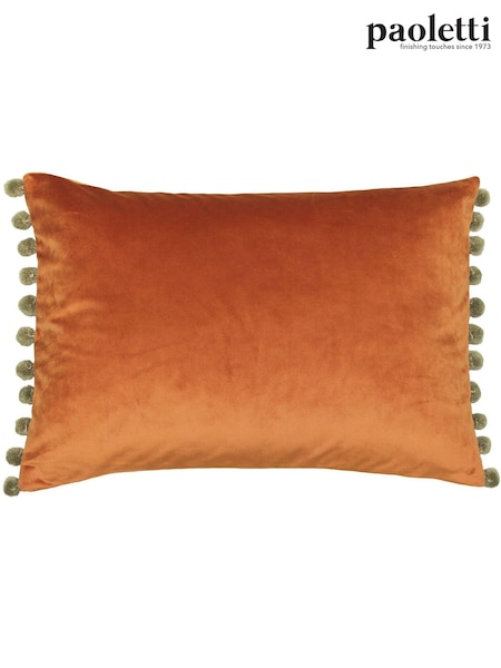 Riva Paoletti Rust/Khaki 35 x 50cm Fiesta Velvet Cushion (M21532) | £17