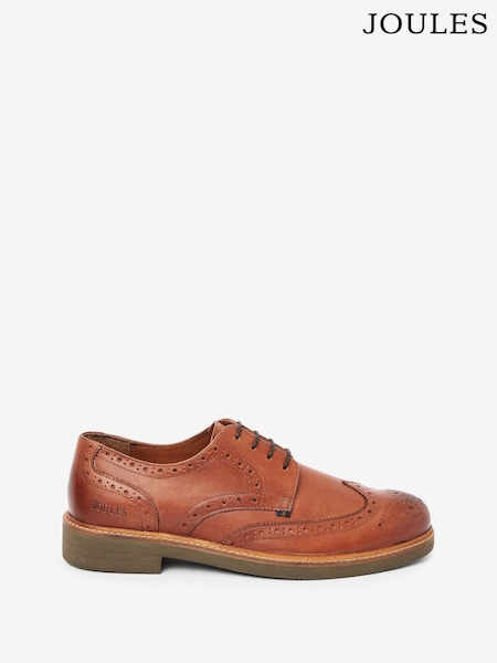 Joules Tan Brown Leather Brogues (M23372) | £69
