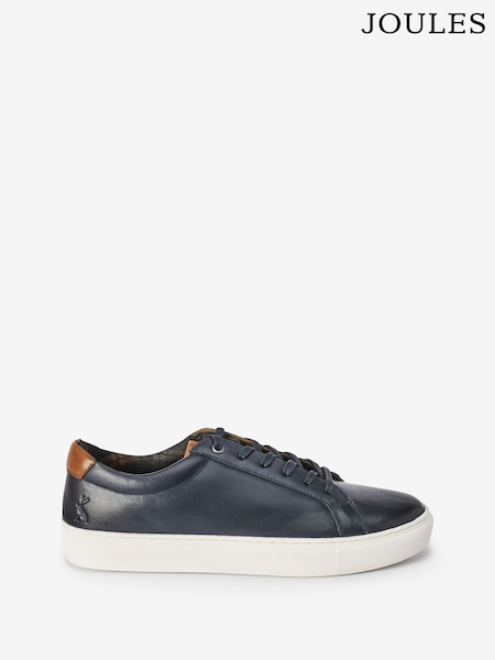 Joules Navy Blue Leather Trainers (M23377) | £69